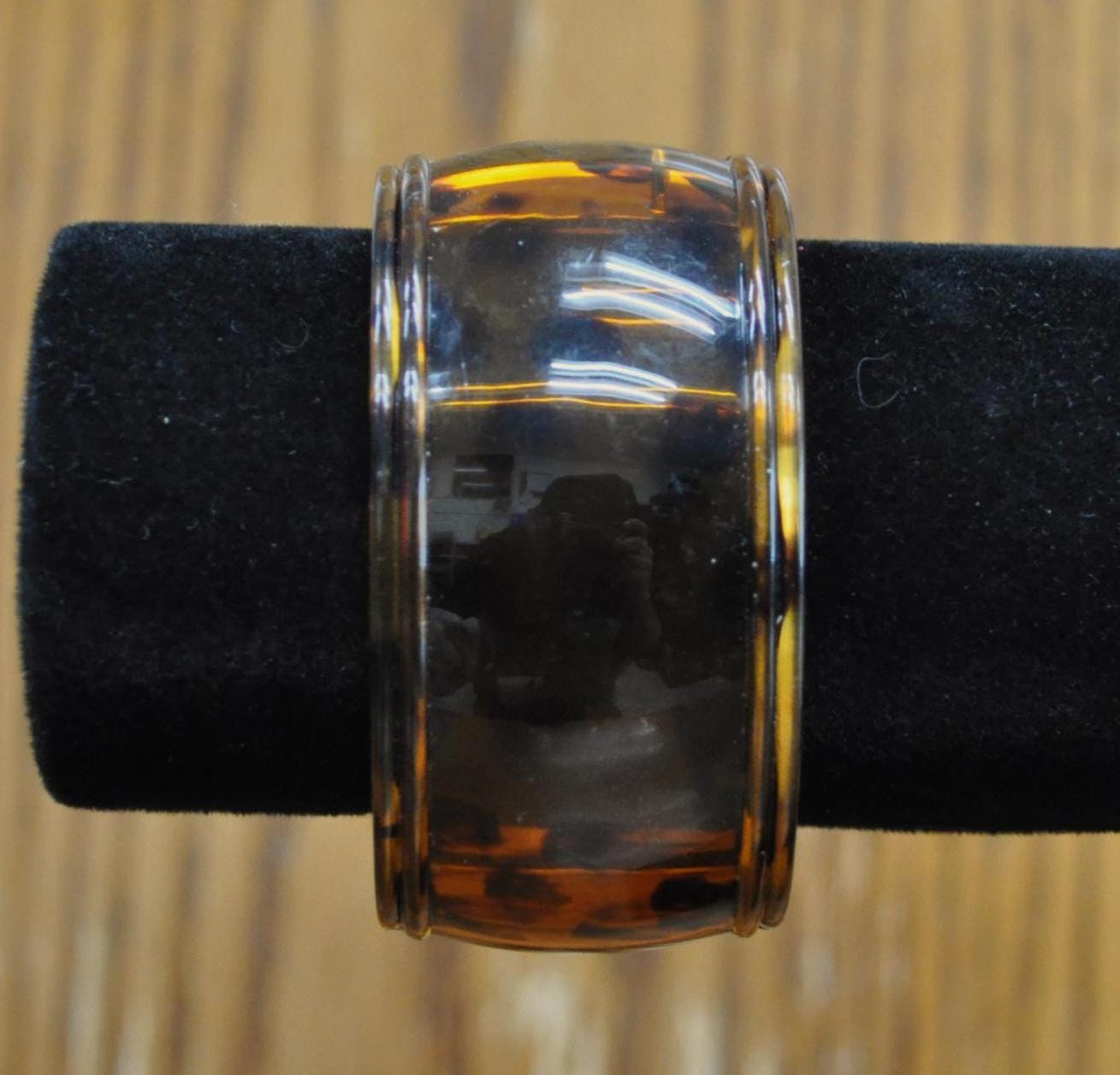 Vintage Focus 4862 Quartz Tortoise Bangle Bracelet Watch - Working, New Battery - Focus Japan Movement 4862 Design Bangle Watch