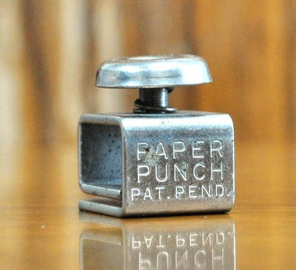 Vintage Presto Single Paper Punch Patent Pending - Chicago Company Patent - Patent Pending Presto Paper Hole Punch - Cool Antique Piece!