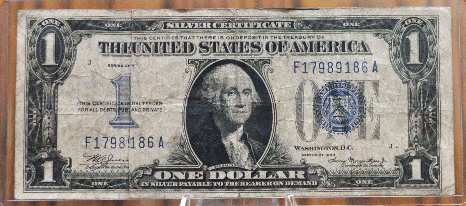 1934 1 Dollar Silver Certificate - XF - Fr#1606 - Funny Back Note - 1934 One Dollar Silver Cert.