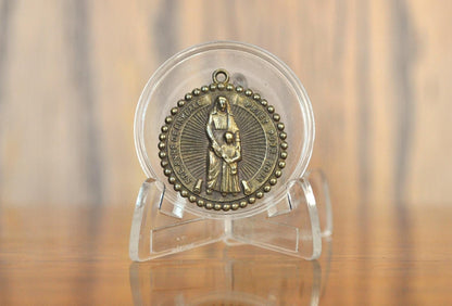 Rare Saint Anne and Saint Joachim Religious Charm - Catholic Miraculous Pendant - Religious Medal