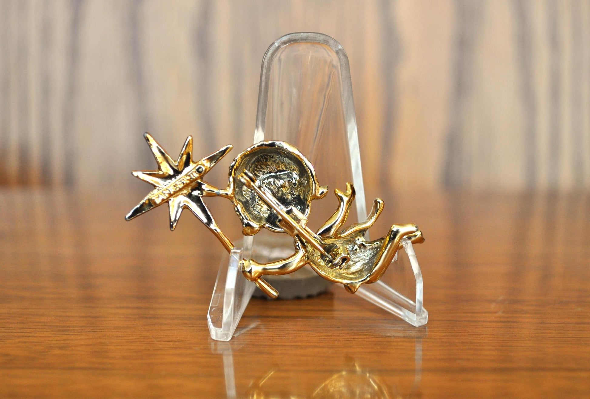 Rare Tancer II Rhinestone Fairy Brooch - Angel Fairy Brooch - Gold Toned Angel Fairy Pin