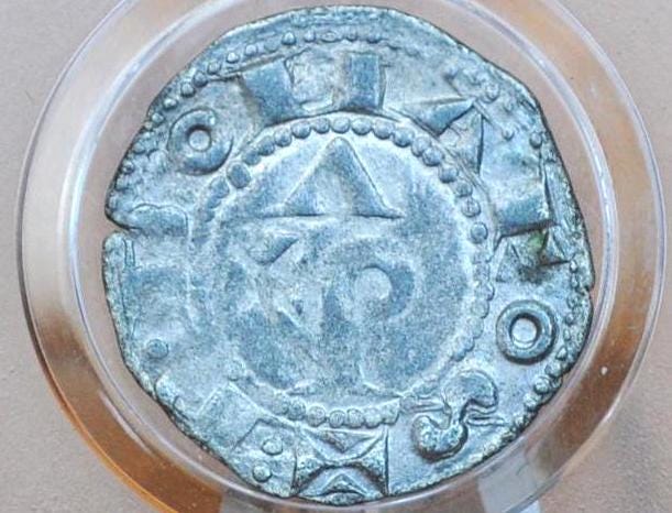 1222-1249 French Languedoc Albi Raymond VII and Bishop Durand French Denier - Medieval French Coins - Great Condition -