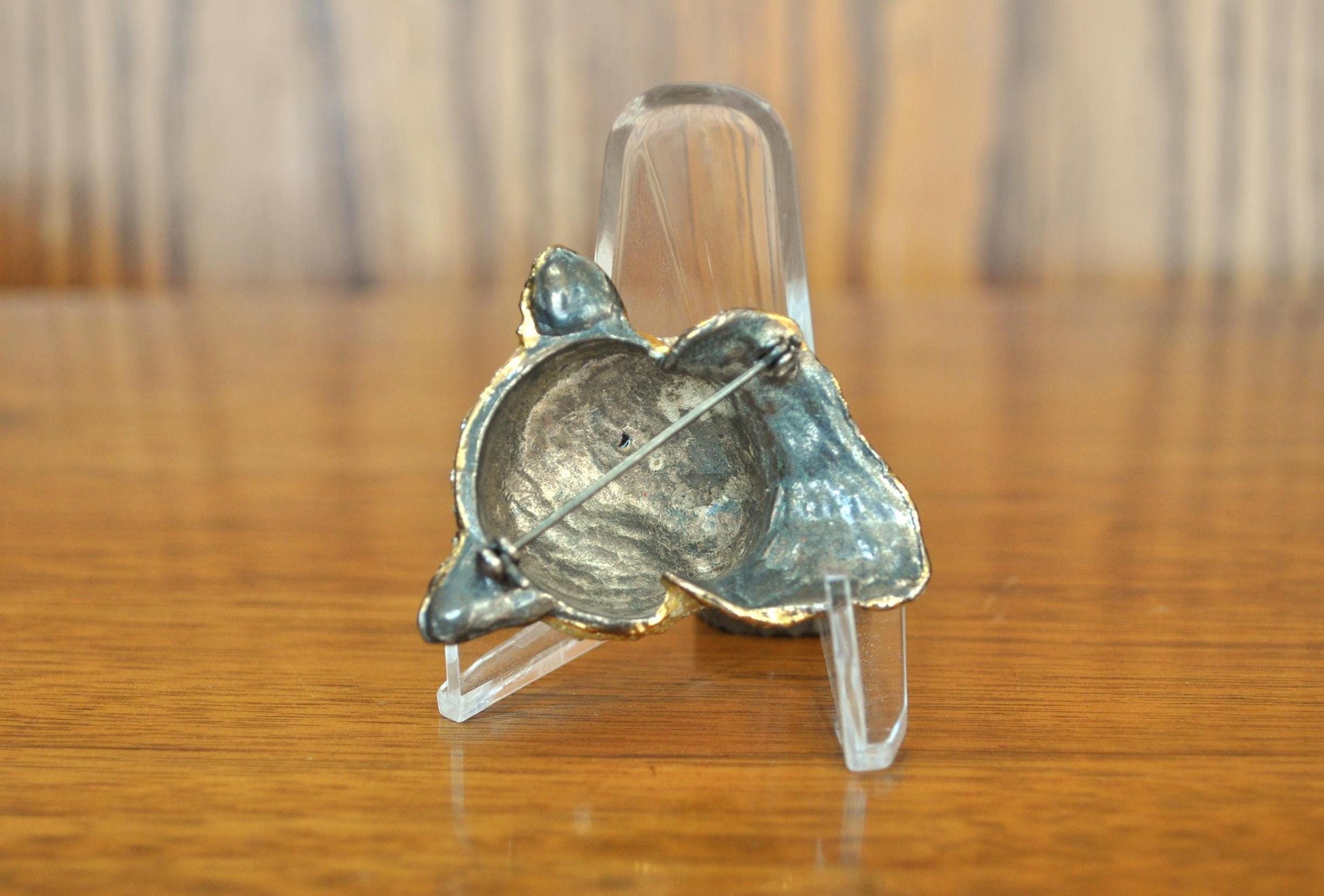 Rare Gold Black Enamel Leopard Brooch Pin - Leopard/Tiger Pin - Gold Black Enamel Tiger Pin