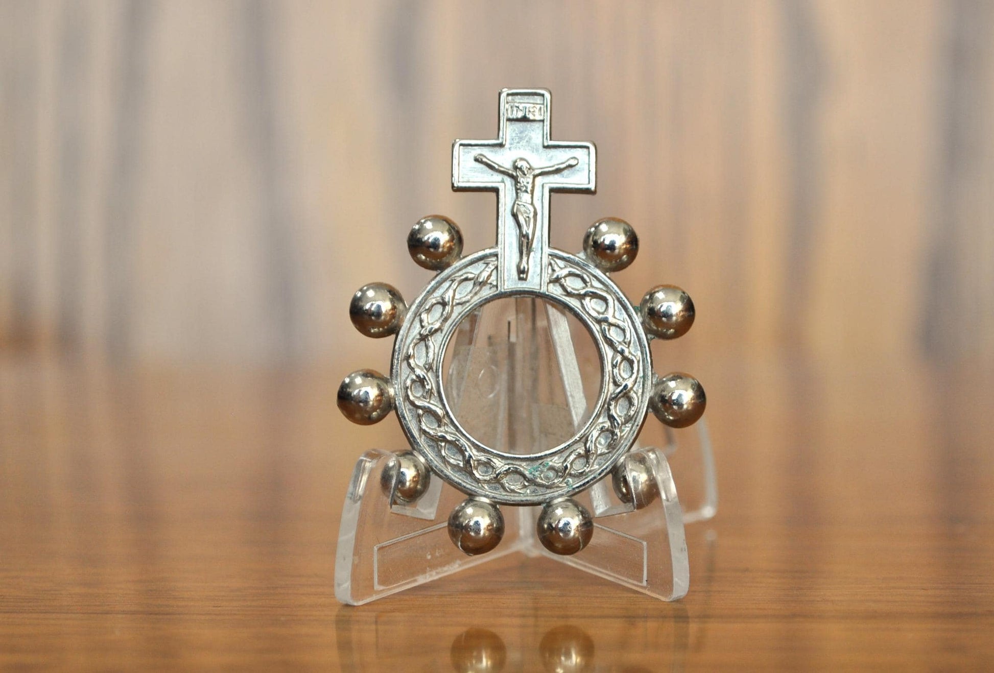 Rare Jesus Crucifixion Cross Rosary Ring - Catholic Miraculous Ring - Religious Medal