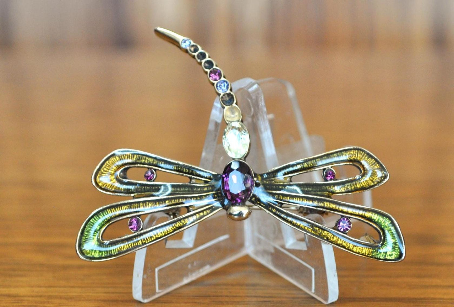 Beautiful Monet Multi Rhinestone Dragonfly Brooch Pin! - Vintage Dragonfly Brooch - Lovely Piece, Dragonfly Jewelry