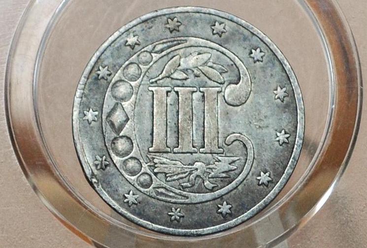 1854 Three Cent Silver US Coin, Rarer Date - XF45 - 1854 3 Cent Trimes Silver 3 Cent Pieces - Great Collection Coin