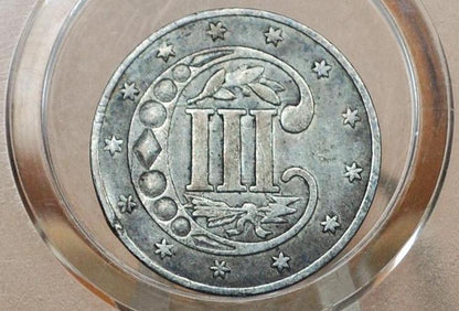 1854 Three Cent Silver US Coin, Rarer Date - XF45 - 1854 3 Cent Trimes Silver 3 Cent Pieces - Great Collection Coin