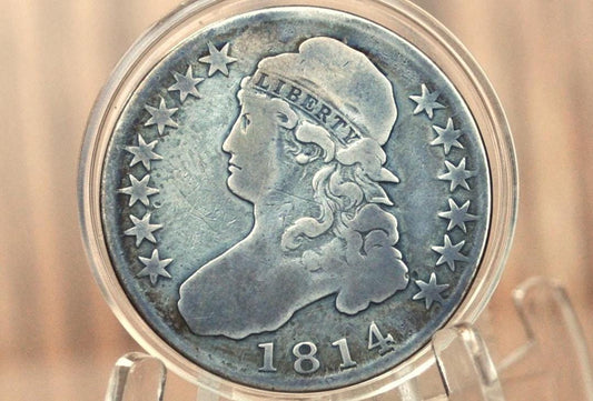 1814 Capped Bust Half Dollar, Rare Date - VG+ (Very Good); Great Coin - 1814 Half Dollar US Half Dollar 1814, Rare Early Half, Low Mintage