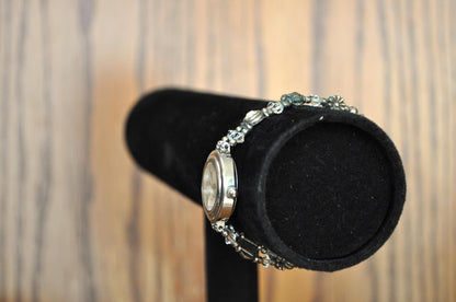 Amazing Quartz Women's Steel Back Intricate Beading Watch - Quartz Flower Beaded Watch - Not Working!