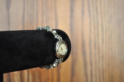 Amazing Quartz Women's Steel Back Intricate Beading Watch - Quartz Flower Beaded Watch - Not Working!