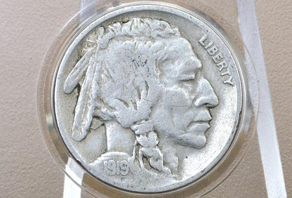 1919 Buffalo Nickel - VG-VF (Very Good to Very Fine); Choose by Grade - Philadelphia Mint - Clear Date - 1919P / 1919-P Indian Head Nickel