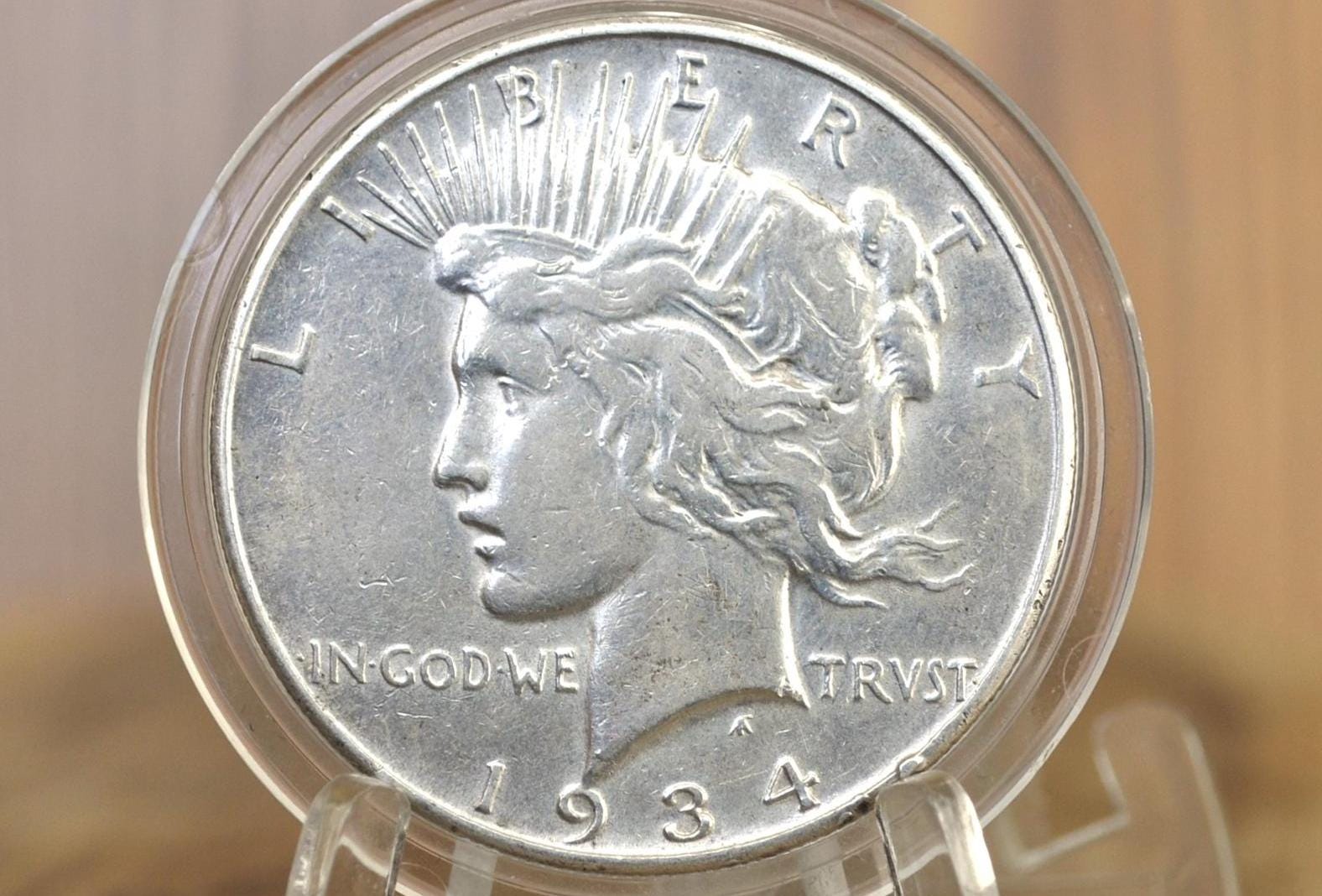 1934-S Peace Dollar - Choose by Grade - 1934 S Peace Silver Dollar - San Francisco Mint - Semi-Key Date Silver Dollar 1934 S