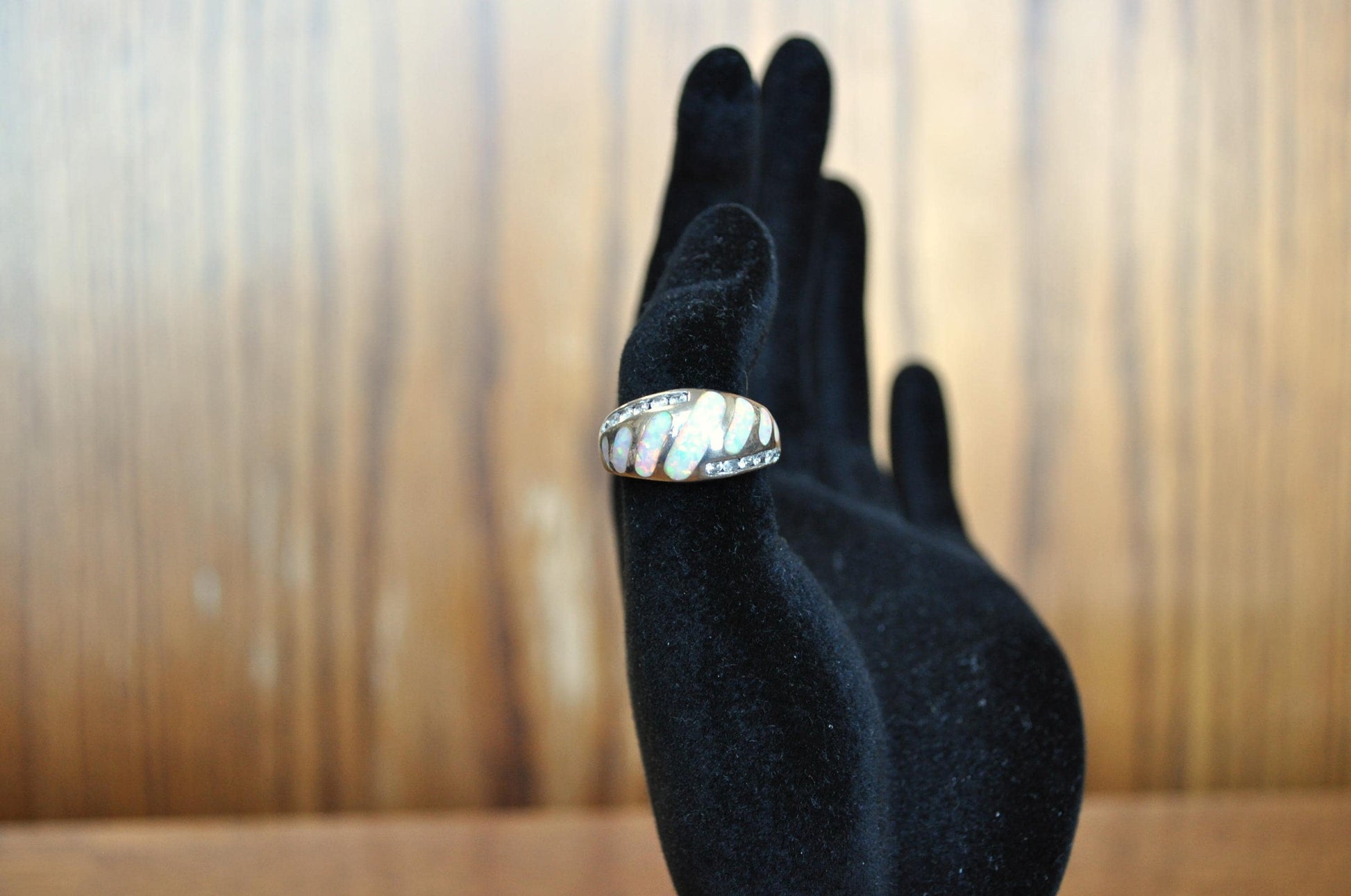 Beautiful 925 Sterling Silver AK and Fiery Opal CZ Statement Ring - Size 6 - Sterling Silver Fiery Opal AK Ring