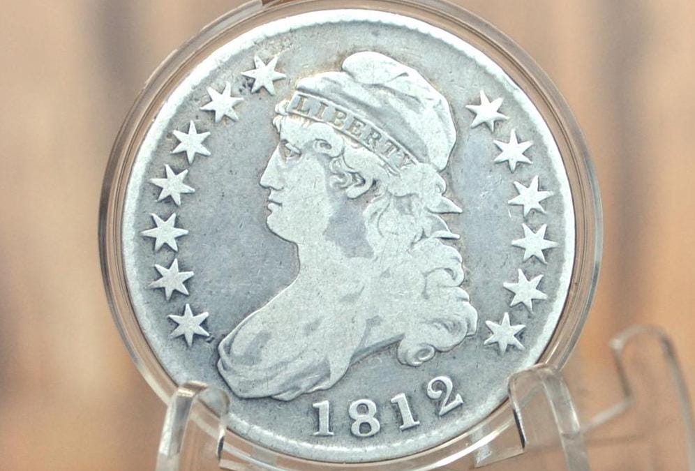 1812 Capped Bust Half Dollar - VF (Very Fine) - 1812 Half Dollar US Half Dollar 1812 Silver Half Dollar - Early American Coins