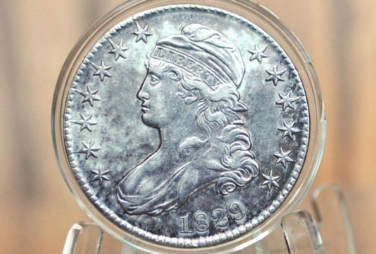 1829 Capped Bust Half Dollar - AU; Great Coin, 1829 Half Dollar US Half Dollar 1829, Rare Early Half, Early American Coin