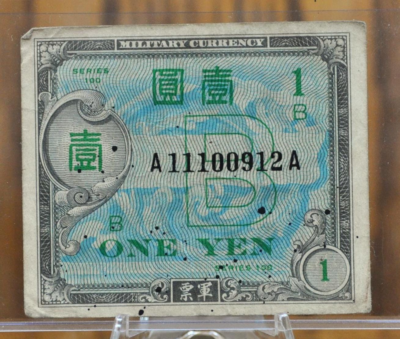 1945 Japan Allied Military 1 Yen B Note - Prefix-Suffix A-A - WWII Japanese Military Currency - 1945 Japanese 1 Yen Banknote - P#67a