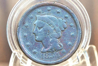 1854 Braided Hair Large Cent - Choose by Coin / Grade - 1854 Coronet Cent 1854 US Large Cent Braided Hair 1839 to 1857