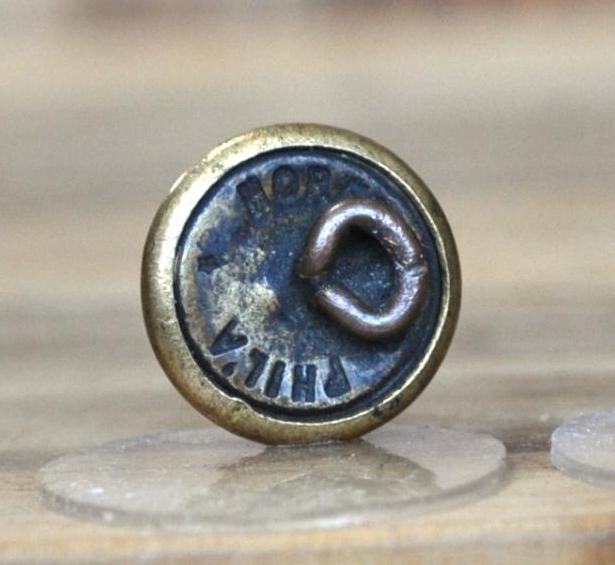 Antique USMC Marines Uniform Horstmann Philadelphia Button - World War I Era - Eagle Anchor 13 Stars Design, Cuff or Hat Marine Button