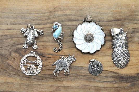 Vintage Sterling Silver Necklace Pendants! Choose by Pendant! Animal, Mythical, Religious, and so many more! Silver Pendants!