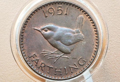 1944 Farthing Great Britain - Great Condition - UK 1 Farthing 1944 Wren Design - King George VI - British One Farthing 1944