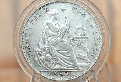 1934 Peru Silver Un Sol - AU Condition - 1934 1 Sol Peru Silver Un Sol 1934 TF Republica Peruana Lima