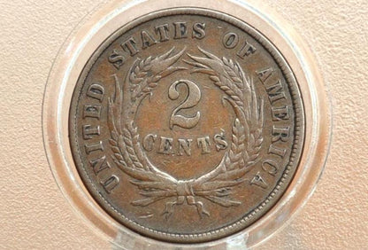 1870 Two Cent US Coin - VG-F (Very Good to Fine) Grade / Condition - Civil War Era - 1870 2 Cent Piece 1870 US Two Cent Coin