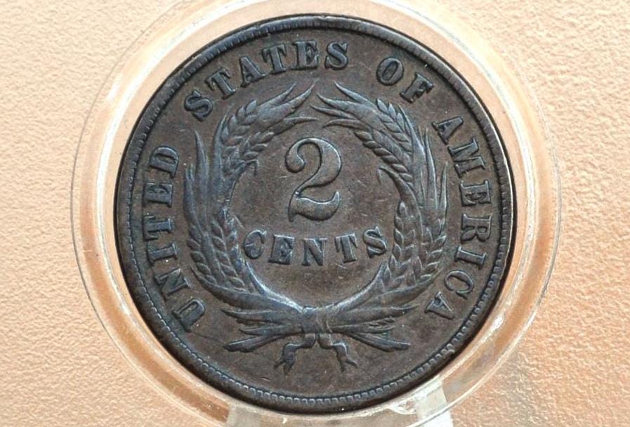 1871 Two Cent US Coin - Choose by Grade / Condition - Civil War Era - 1871 2 Cent Piece 1871 US Two Cent Coin