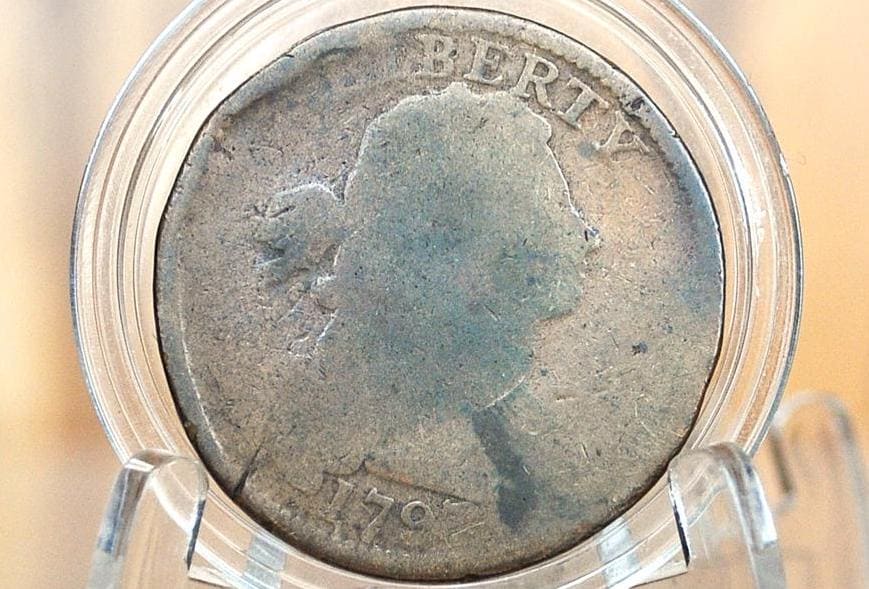 1797 Draped Bust Large Cent - AG / Fair Details - US Large Cent 1797 One Cent US - Rarer Date