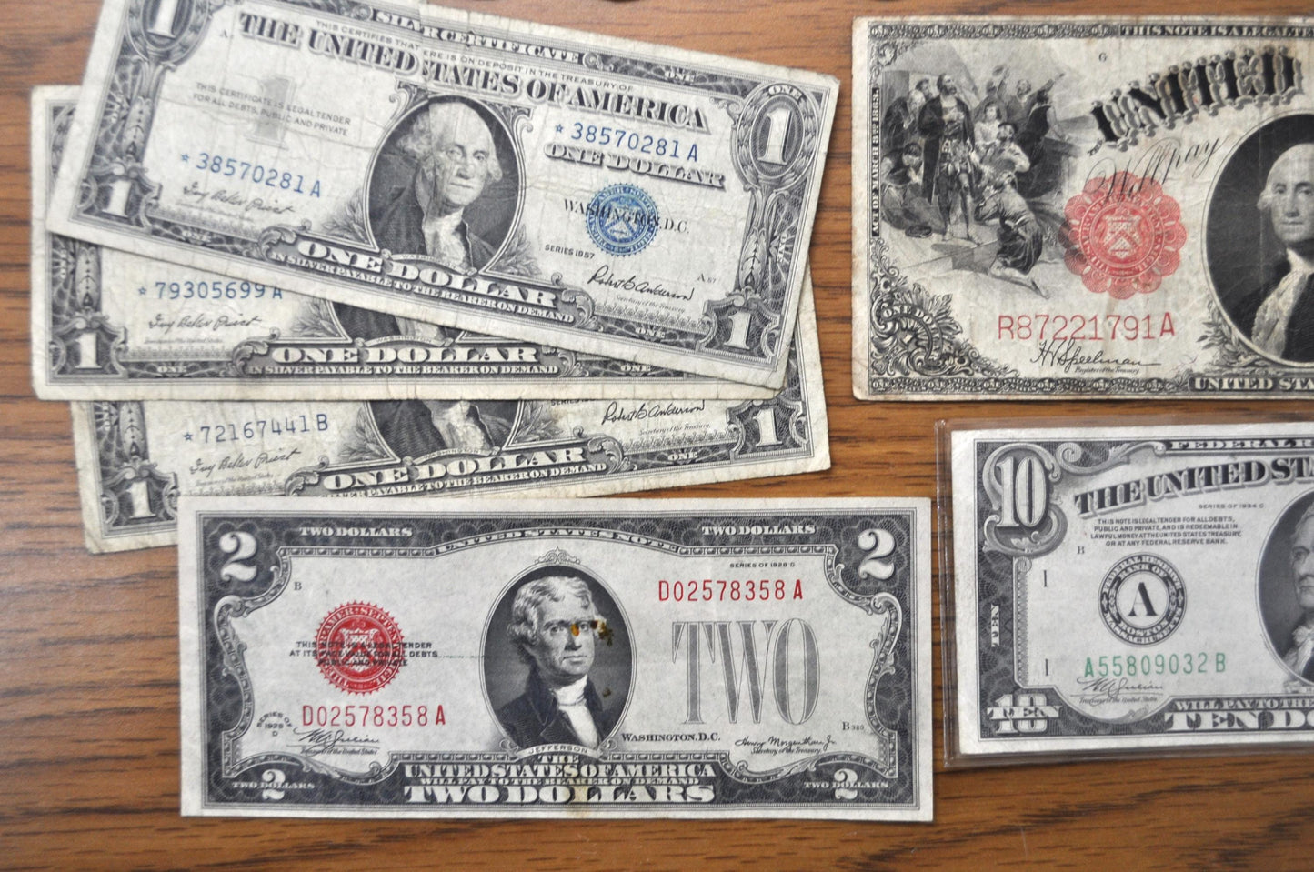 Old US Coin & Paper Currency Lot, Exact Items Photographed - Priced to Sell - Large Cents, Two Cent, Shield Nickels, V Nickels, Seated Dimes