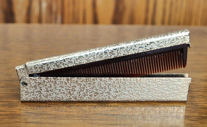 Vintage Compact Ornate Brass Folding Pocket Comb - Birds and Nest Design - Amazing Gold Filigree Mini Foldable Pocket Travel Hair Comb