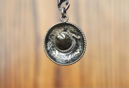 Vintage Sterling Silver 925 Mexico Art Eagle Sombrero Charm - Vintage 925 Mexico Eagle Sombrero Charm - Vintage Sombrero Sterling Silver