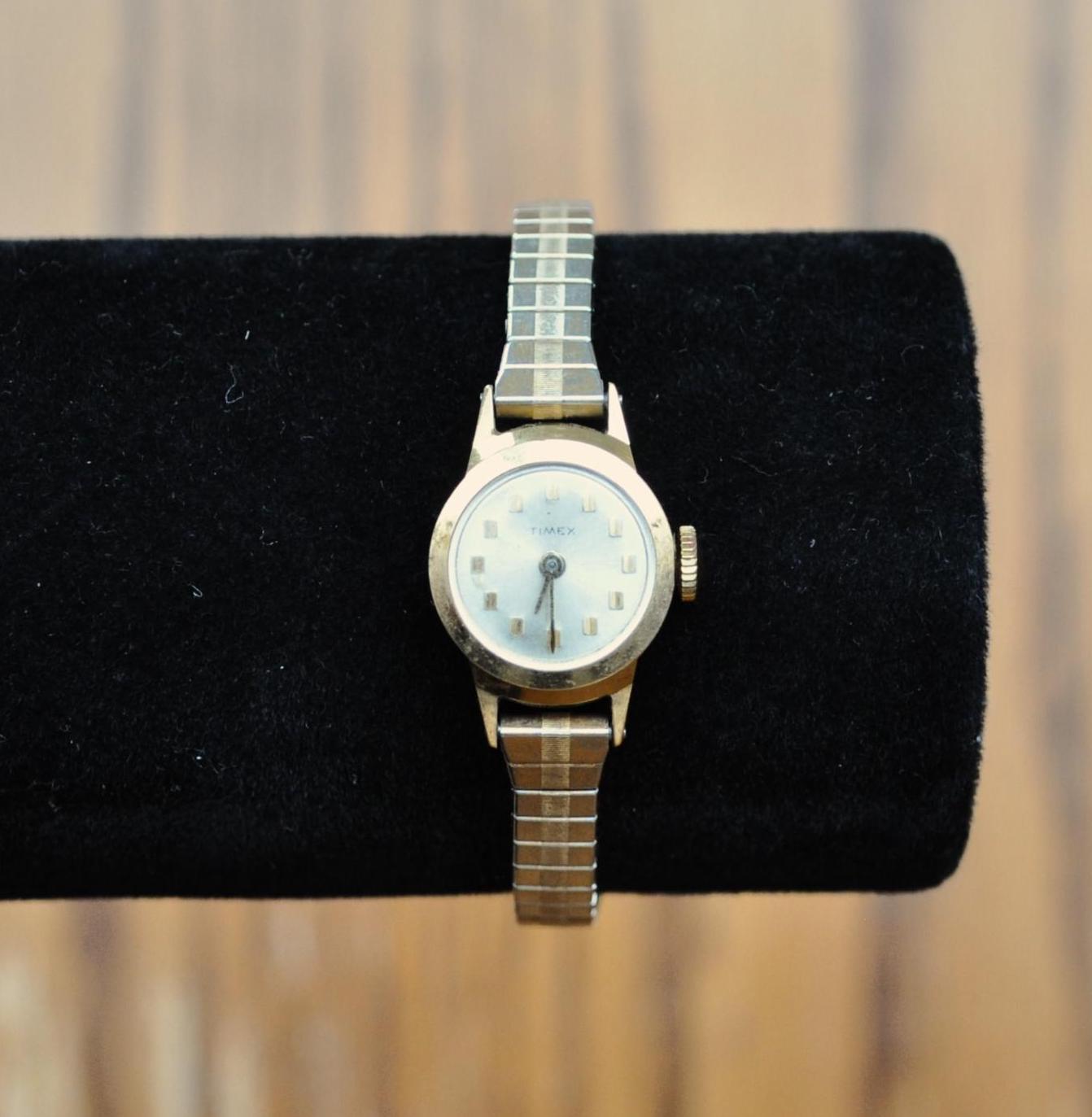 Vintage Timex Classic Gold-Tone Windup Watches - Do Not Work - Expandable Bands, Choice of Design - Cool Timex Gold Manual Ladies Watch