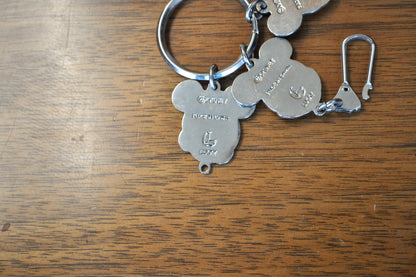 Rare Disney Three Faces of Mickey Mouse Keychain Charm - Inscribed "Disney" and "Lucky" - Collectible Vintage Disney Charm!