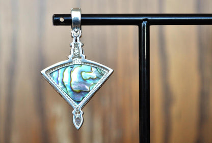 Mesmerizing Whitney Kelly 925 Sterling Silver MOP Garnet Moonstone Enhancer Pendant - Vintage 925 Whitney Kelly Jewelry - Lovely Piece