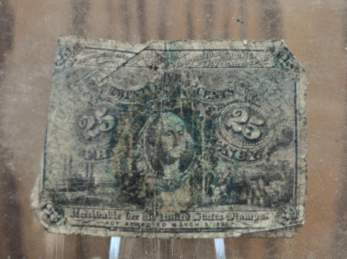 2nd Issue 25 Cent Fractional Note - Cull Grade - "18-63" on reverse - Second Issue Twenty-Five Cents Fractional Note - Fr.1284