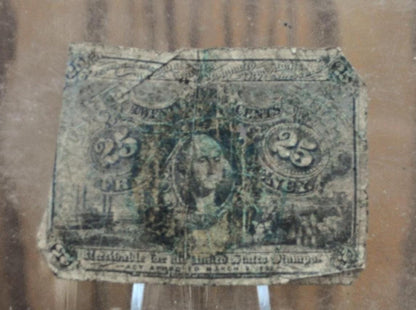 2nd Issue 25 Cent Fractional Note - Cull Grade - "18-63" on reverse - Second Issue Twenty-Five Cents Fractional Note - Fr.1284