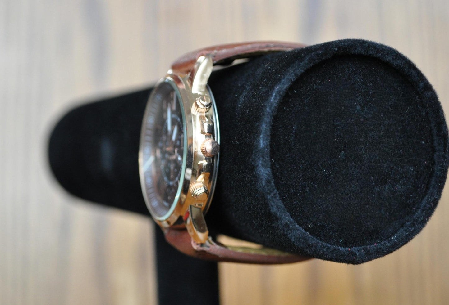 Antique Geneva Platinum Leather Watch - Vintage Platinum Geneva Wrist Watch - Does Not Work!