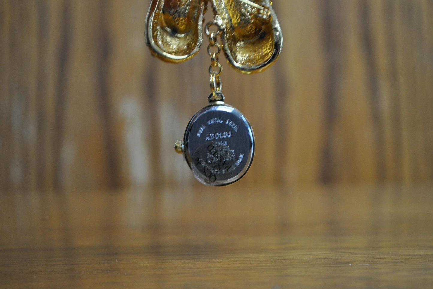 Antique Aldolfo Watch Pin With Gold Tone Dangling Shoes Pin - Gold Tone Shoes Pin Watch - Does Not Work!