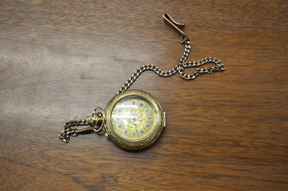 Vintage American Historic Society Gold Tone Pocket Watch Pendant - Not Working! - Antique American Historic Society Gold Tone Watch