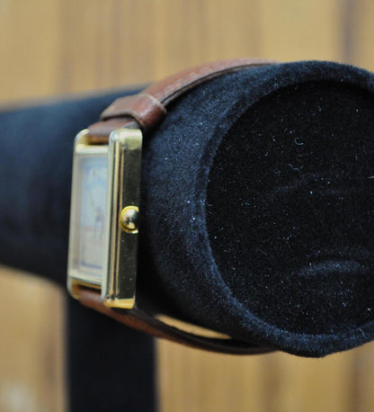 Vintage Camel Cigarette Gold-Toned Tank Watch - Does Not Work! - Genuine Leather Band - 90s Joe Camel Cigarette Sweda Watch