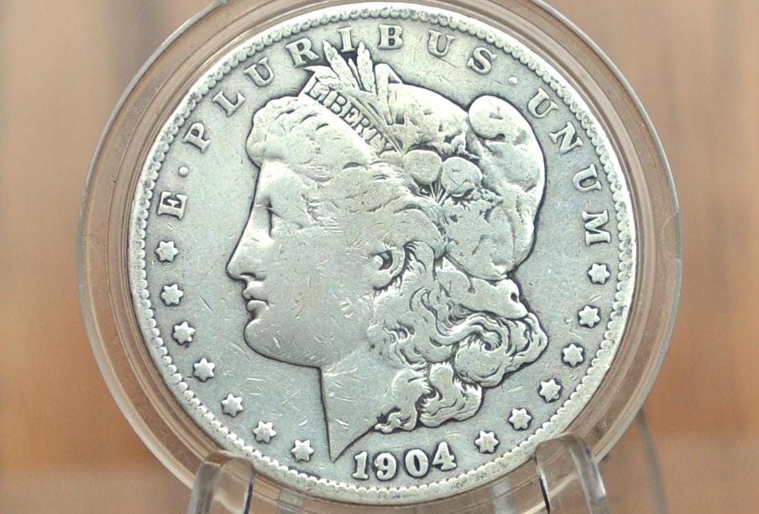1904 Morgan Silver Dollar - Choose by Grade / By Coin - 1904 Morgan Dollar - 1904 Silver Dollar - No Mint Mark - Better Date - Last Year
