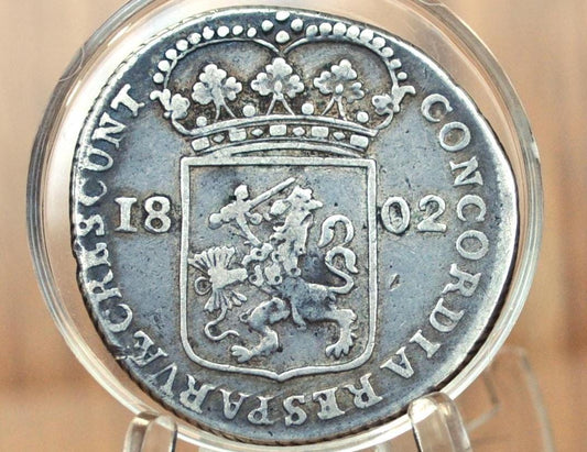 1802 Batavian Republic Holland Silver - Netherlands Coin - Silver 1800s Ducat - Great Condition - Very Rare -