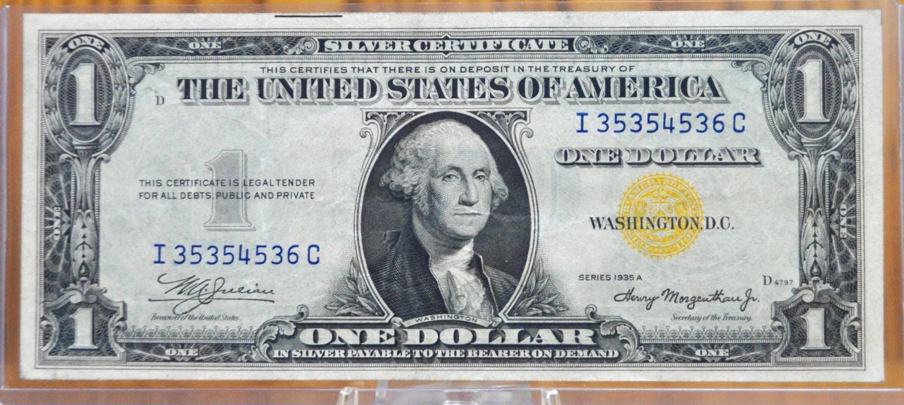 1935-A Silver Certificate Yellow Seal North Africa Series - 1935 A Yellow Seal North Africa Silver Cert Fr#2306