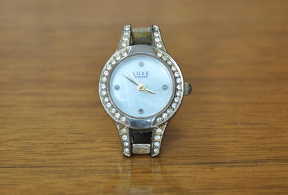 Vintage Luxe Silver Tone Diamond Women's Watch - Luxe Ladies Watch - Working!