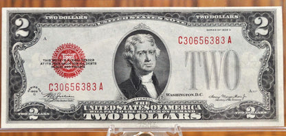 1928-D 2 Dollar United States Mule Note - Red Seal Note - Choose by Grade - 1928D Two Dollar Legal Tender US Mule Note - Fr. 1505m