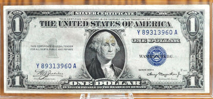 1935-A Silver Certificate 1 Dollar Mule Note, Blue Seal - VF + Grade - No Surcharges - Mule Note - Silver Cert 1935A Mule Note - Fr#1608m