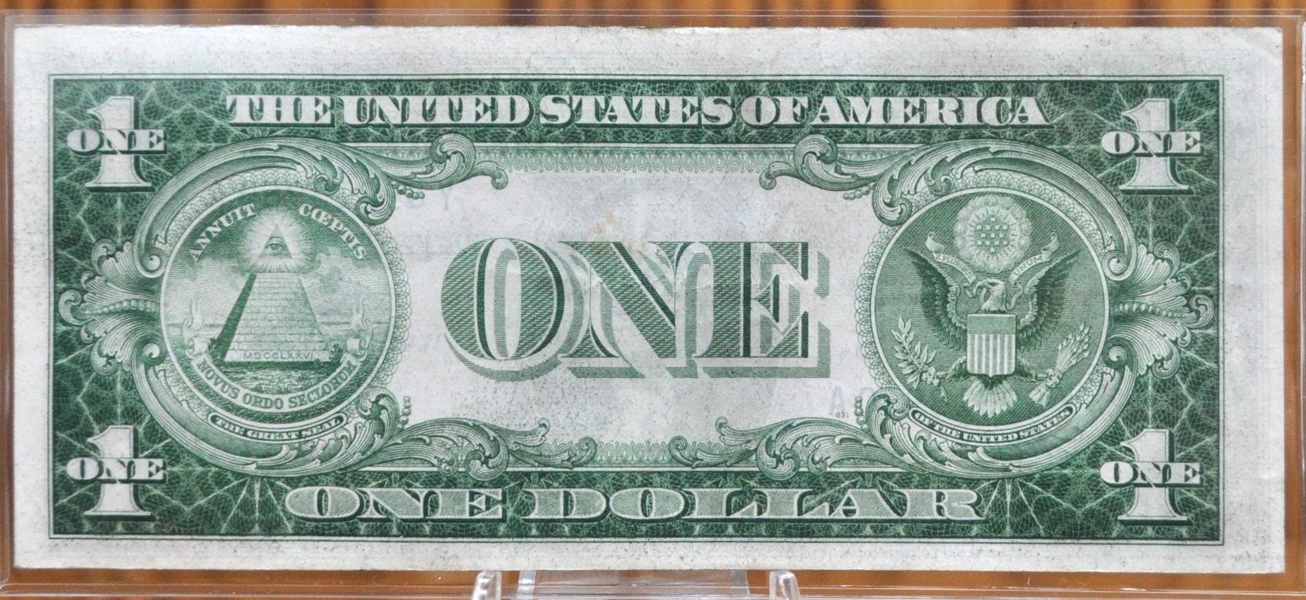 1935-A Silver Certificate 1 Dollar Mule Note, Blue Seal - VF + Grade - No Surcharges - Mule Note - Silver Cert 1935A Mule Note - Fr#1608m