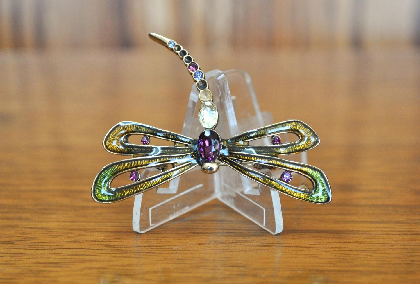 Beautiful Monet Multi Rhinestone Dragonfly Brooch Pin! - Vintage Dragonfly Brooch - Lovely Piece, Dragonfly Jewelry