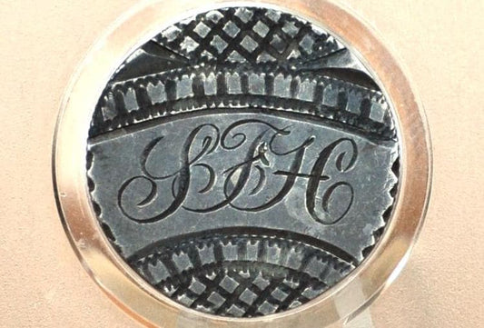 Genuine Antique Love Token, LFH initials - Made From an 1883 Silver Dime - Beautiful Scroll Work, 1800s Silver Love Token LFH initials LFH