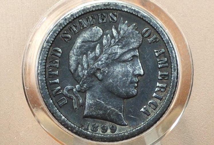 1898-O Barber Silver Dime - VF - New Orleans Mint - 1898 O Barber Dime 1898O Dime Silver